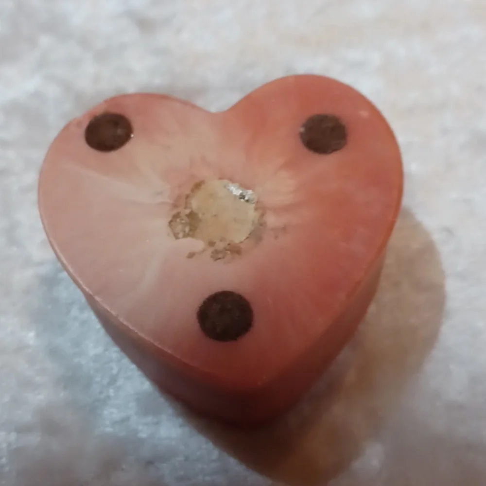 Pink Heart & Round Soap Stone Trinkets
